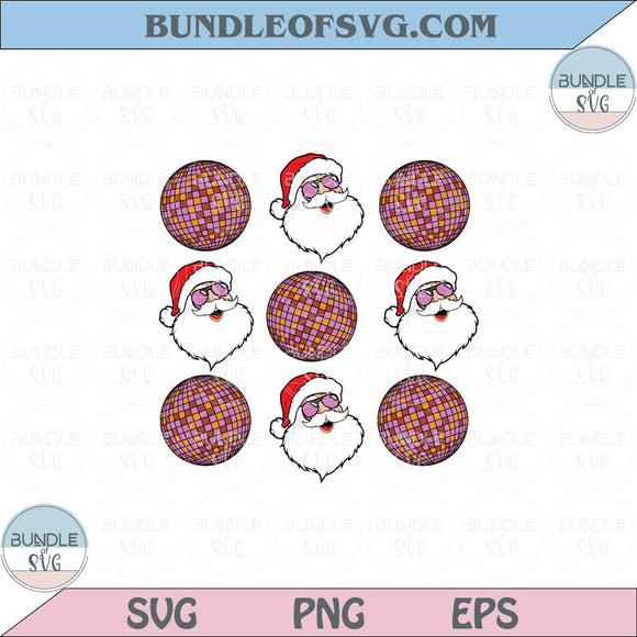 Retro Santa Svg Christmas Santa Png Retro Disco Ball PNG Sublimation Eps files