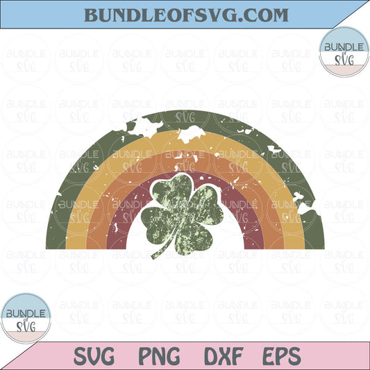Retro St Patricks Rainbow Svg Saint Patricks Clover Rainbow Png Svg Svg Eps Files - BundleofSVG