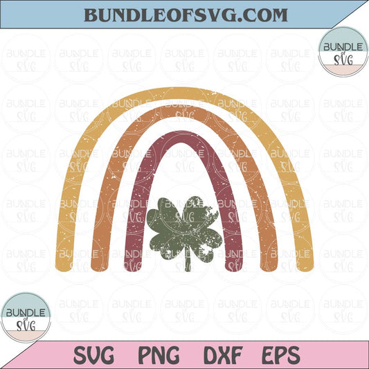 Retro St Patricks Rainbow Svg St Patricks Clover Rainbow Png Svg Eps Files