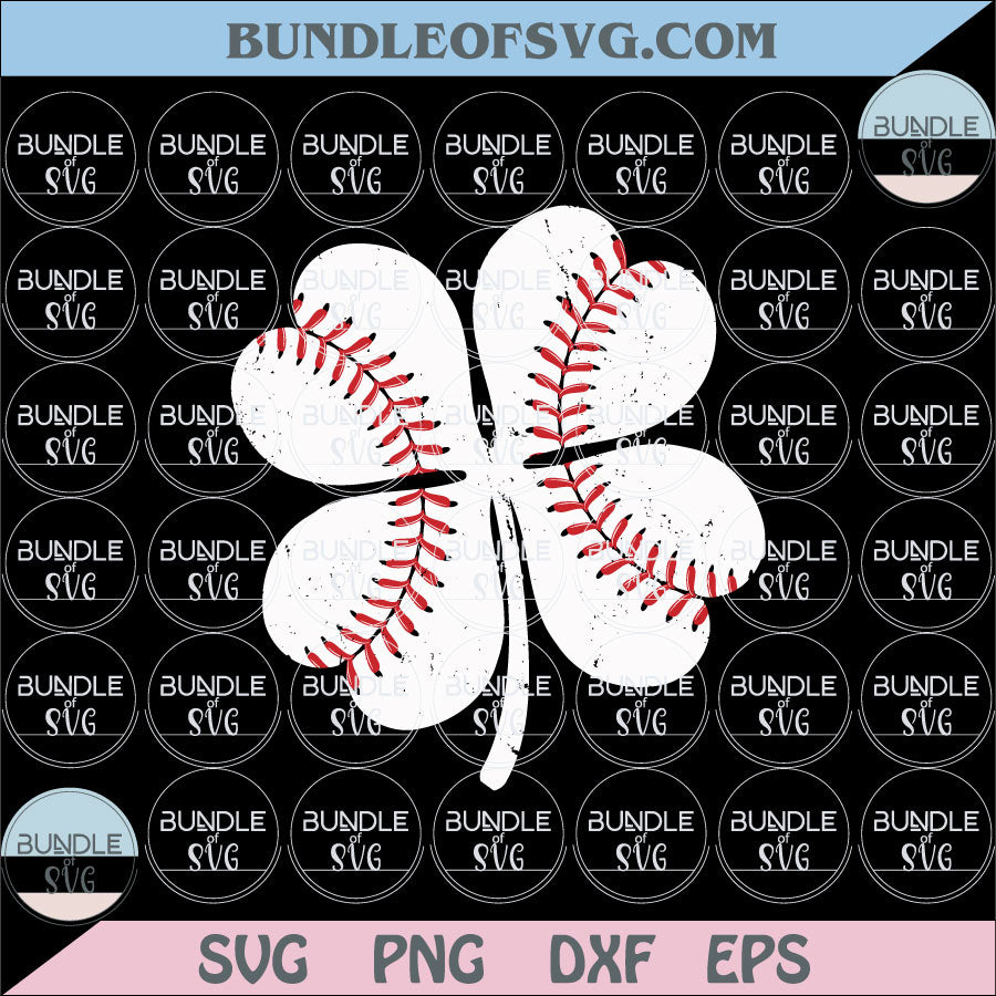 Saint Patricks Day Baseball Clover Png Shamrock Softball Svg Png Dxf Eps Files