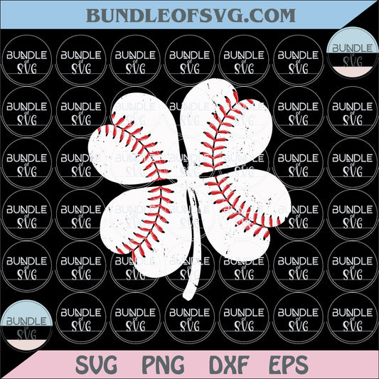 Saint Patricks Day Baseball Clover Png Shamrock Softball Svg Png Dxf Eps Files