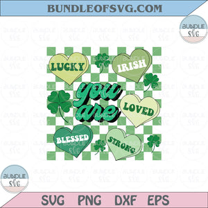 Saint Patricks Day You Are Svg Retro Shamrock Checkered Svg Png Dxf Eps Files