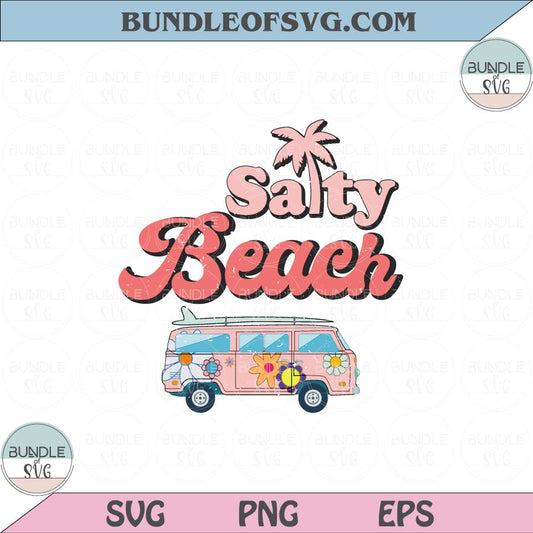 Salty Beach Svg Retro Salty Beach Png Sea Summer Vacation Svg Png Dxf Eps files Cameo Cricut - BundleofSVG