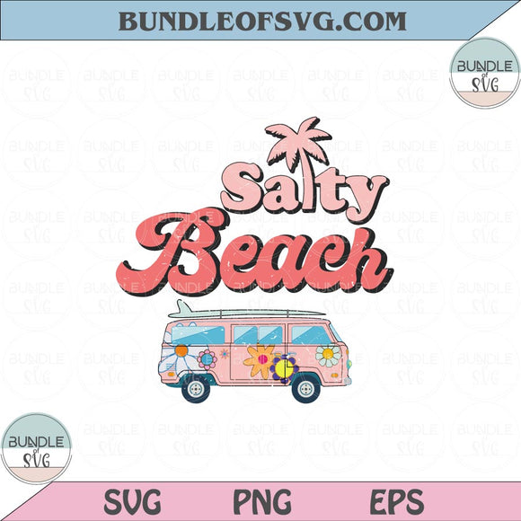Salty Beach Svg Retro Salty Beach Png Sea Summer Vacation Svg Png Dxf Eps files Cameo Cricut