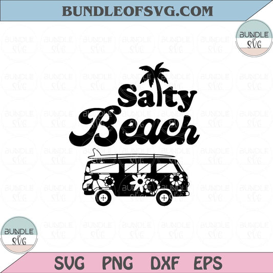 Salty Beach Svg Silhouette Retro Sea Summer Vacation Svg Png Dxf Eps files Cameo Cricut - BundleofSVG