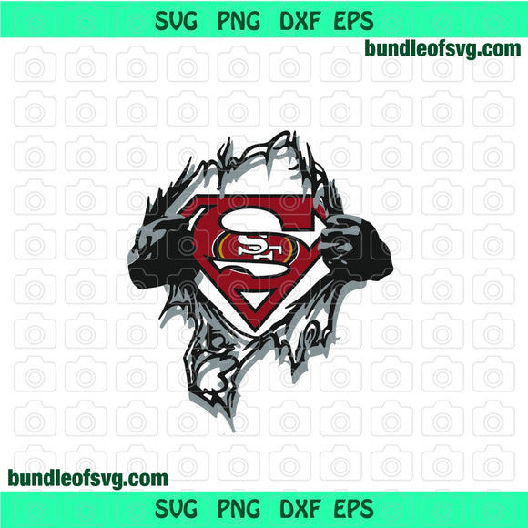 San Francisco 49ers Superman svg Rugby Football sign shirt decor svg png dxf eps cut files cameo cricut