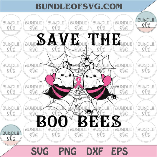 Save The Boo Bees svg Funny Halloween Breast Cancer Awareness svg png dxf eps files Cricut - BundleofSVG