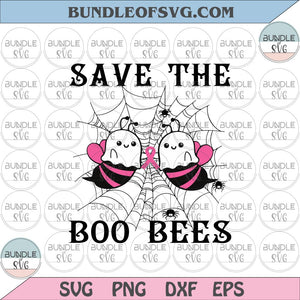 Save The Boo Bees svg Funny Halloween Breast Cancer Awareness svg png dxf eps files Cricut