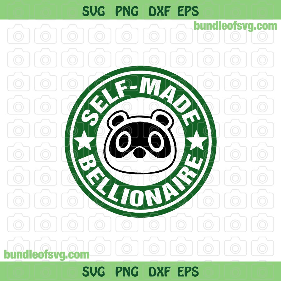 Self Made Bellionaire svg Tom Nook Coffee svg Tom Nook svg Animal Crossing svg png dxf eps files Silhouette Cameo Cricut - BundleofSVG
