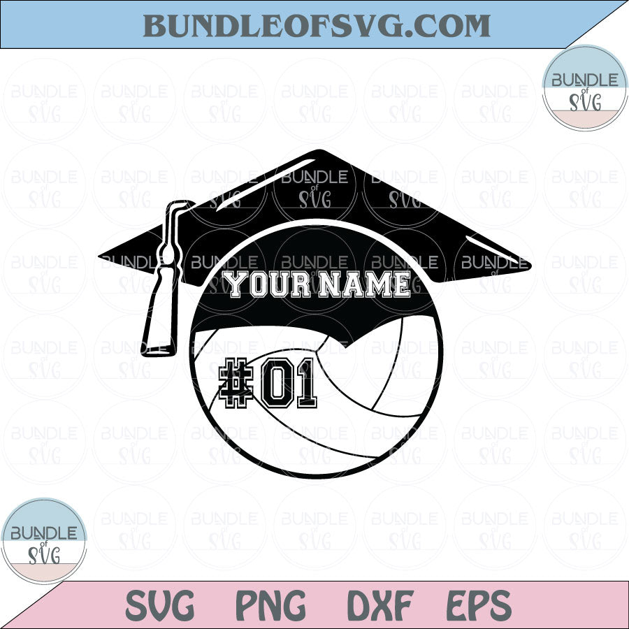 Senior Volleyball Svg Template Graduate Volleyball Name Svg Png Dxf Eps files Cameo Cricut