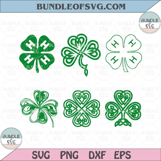 Shamrock Svg St Patrick's Day 4H Clover Svg Shamrock Png Irish Svg Png Eps Dxf Files