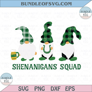 Shenanigans Squad Gnomes Svg St Patricks Day Gnome Shamrock Png Svg Dxf Eps Files