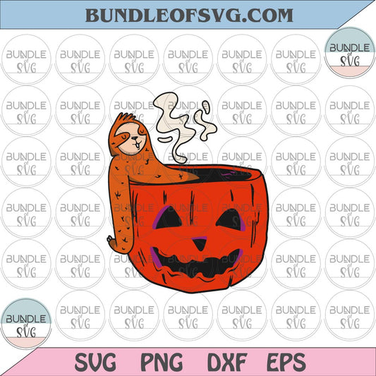 Sloth In Pumpkin svg Halloween Sloth svg Pumpkin Sloth Halloween svg png dxf svg eps png dxf files Cricut