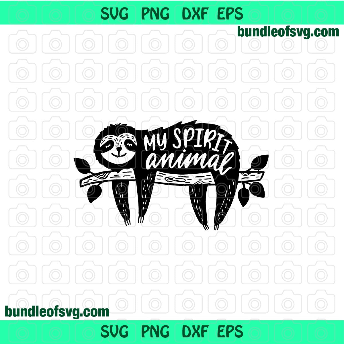 Sloth Quote My Spirit Animal SVG Funny Sloth svg eps png dxf cutting files cameo cricut - BundleofSVG
