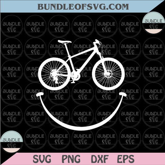 Smile Bike Svg Bicycle Smiley svg Happy Face Biker Svg Smiling Mtb Png Dxf eps cut files Silhouette Cameo Cricut - BundleofSVG