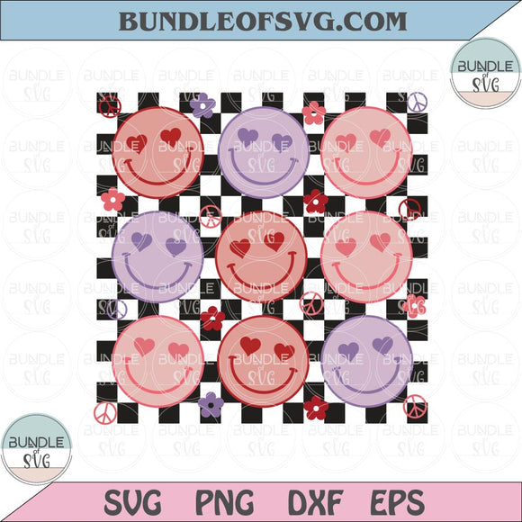 Smiley Face Lovely Heart Face Retro Valentine Svg Png Sublimation Eps Dxf Files