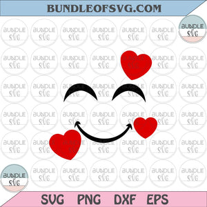 Smiling Face with Hearts Emoji SVG In Love Face Emoji svg Smiling Face svg dxf eps png cut files cameo cricut