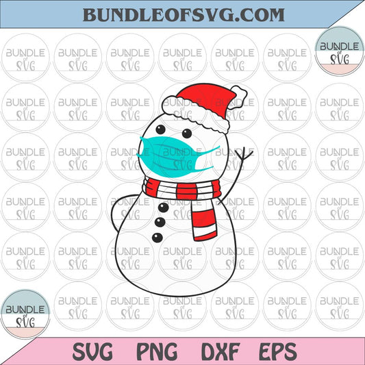 Christmas Snowman Face Mask svg Snowman with Mask svg Face Mask Snowman svg png dxf cut files cameo cricut - BundleofSVG