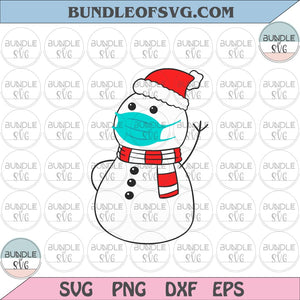 Christmas Snowman Face Mask svg Snowman with Mask svg Face Mask Snowman svg png dxf cut files cameo cricut