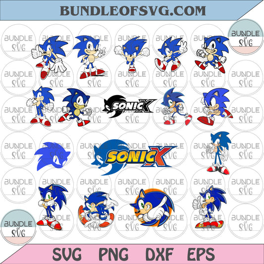 Sonic SVG Sega Videogame Hedgehog Sonic Birthday Party svg png dxf eps clipart files - BundleofSVG