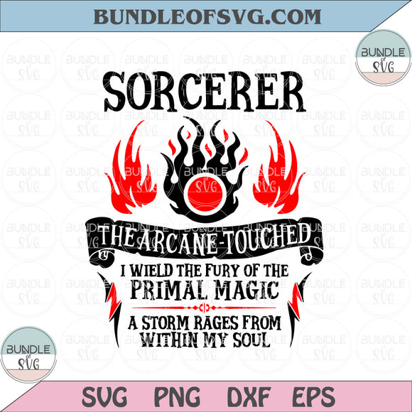Sorcerer The Arcane Touched svg Dungeons and Dragons svg Arcane svg Wizard svg png eps dxf files