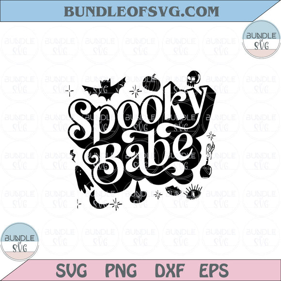 Spooky Babe Svg Retro Funny Halloween Spooky Season Svg Png Dxf Eps files Cameo Cricut