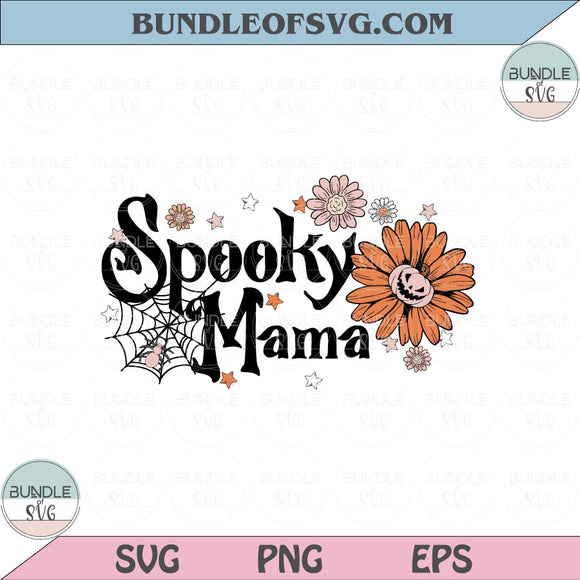 Spooky Mama Png Sublimation Retro Floral Mama Halloween Svg Png Eps files Cameo Cricut