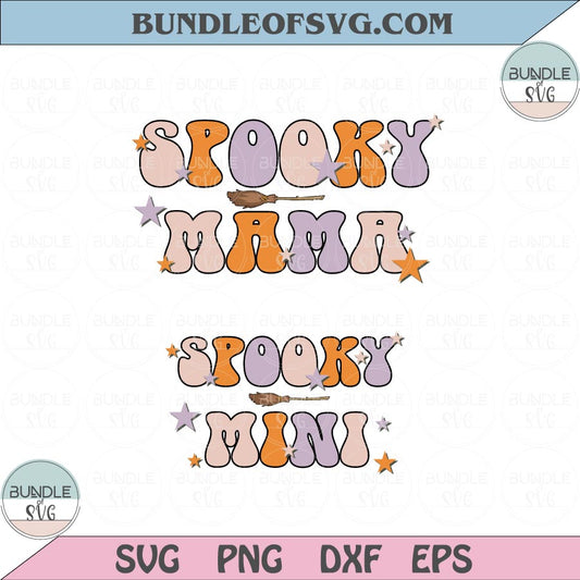 Spooky Mama Svg Spooky Mini Svg Halloween Mom Matching Svg Png Dxf Eps files Cameo Cricut - BundleofSVG