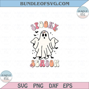 Spooky Season Svg Cute Ghost Flower Halloween Floral Ghost Svg Png Dxf Eps files Cameo Cricut