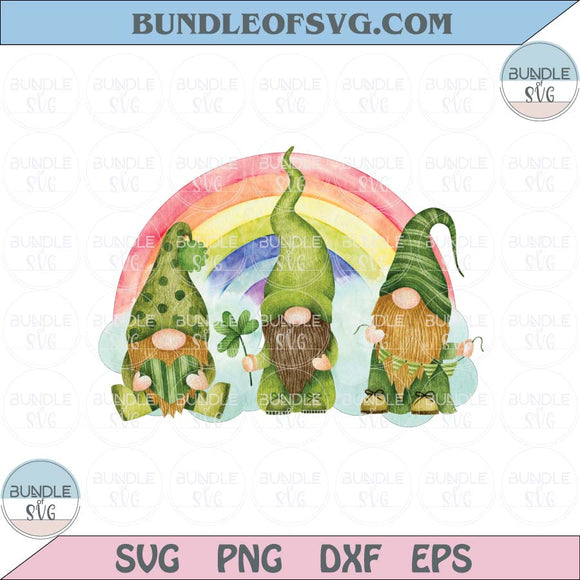 St Patricks Day Gnomes With Rainbow Png Sublimation Patricks Gnome File