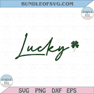 St Patricks Day Lucky Svg Retro Clover Lucky Shamrock Clover Svg Png Dxf Eps Files