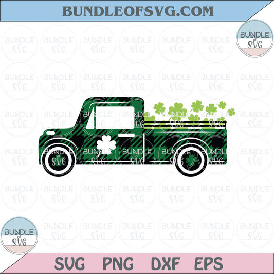St Patricks Day Truck Svg Clover Truck Png Shamrock Plaid Truck Svg Png Dxf Eps Files