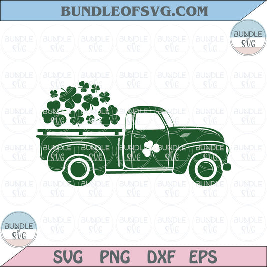 St Patricks Day Truck Svg Clover Truck Png Shamrock Truck Svg Dxf Silhouette Eps Files - BundleofSVG