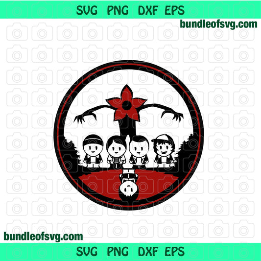 Stranger things Kids The Upside Down SVG Demogorgon clipart shirt Party Gift svg png dxf eps cutting file for silhouette cameo cricut - BundleofSVG
