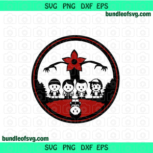 Stranger things Kids The Upside Down SVG Demogorgon clipart shirt Party Gift svg png dxf eps cutting file for silhouette cameo cricut