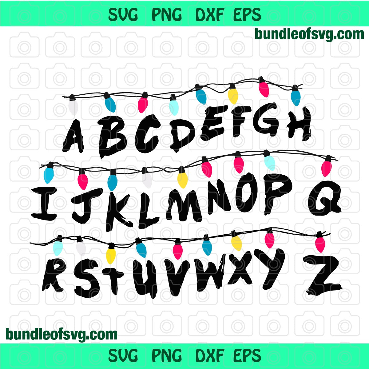 Stranger things Lights Alphabet SVG Stranger things Alphabet Light Letters decor birthday party svg eps png clipart cut files Cameo Cricut - BundleofSVG