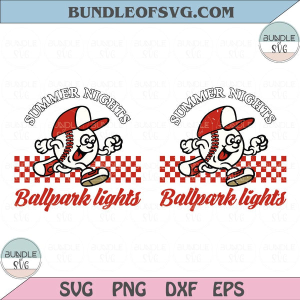 Summer Nights and Ballpark Lights Svg Funny Baseball Svg Png Dxf Eps files  Cameo Cricut