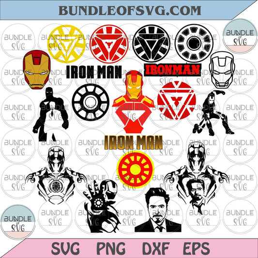 Iron man svg Avengers Iron man Helmet Iron man Reactor sign Iron man logo silhouette svg png dxf eps Files cricut