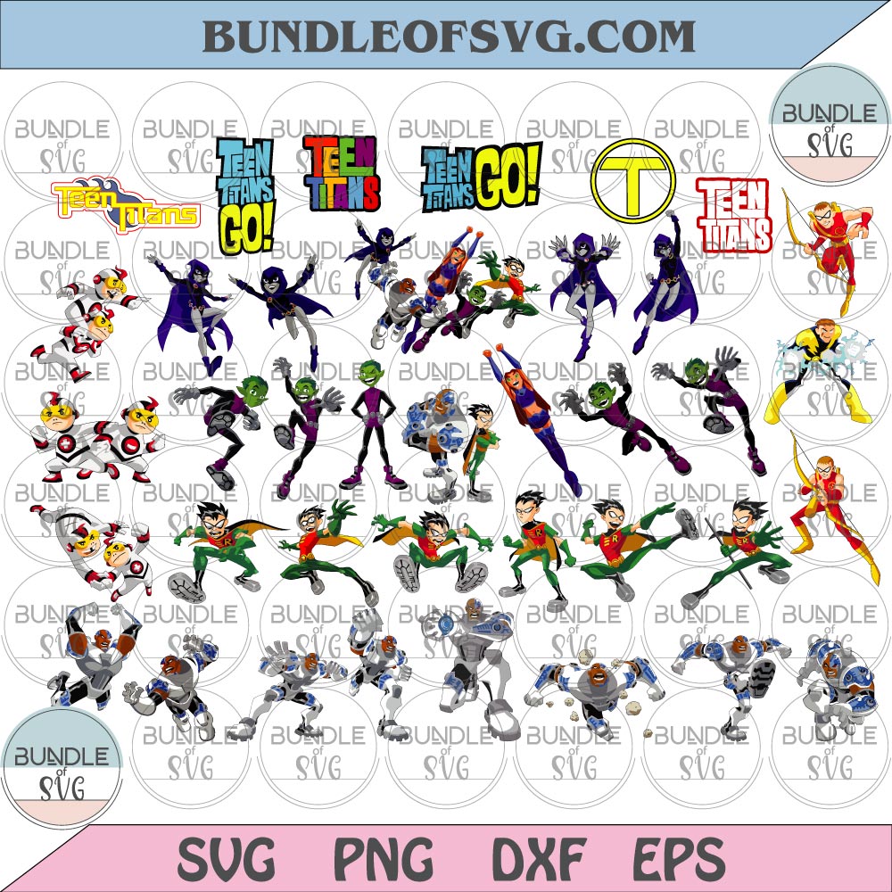 Superhero Teen Titans go SVG Teen Titans svg clipart Teen Titans Birthday svg png dxf cut files cricut - BundleofSVG