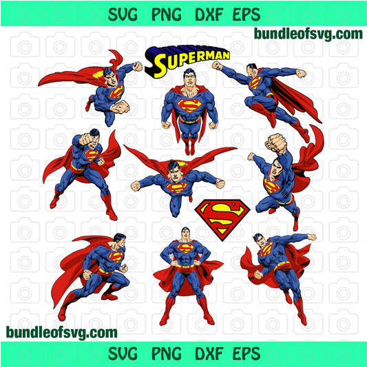 Bundle Superman svg Superman logo svg birthday invitation party svg eps jpg svg cut files Cameo Cricut - BundleofSVG