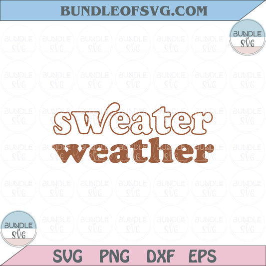 Sweater Weather Svg Retro Fall Pumpkin Season Thanksgiving Svg Png Dxf Eps files Cameo Cricut - BundleofSVG