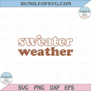 Sweater Weather Svg Retro Fall Pumpkin Season Thanksgiving Svg Png Dxf Eps files Cameo Cricut