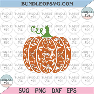 Swirly Pumpkin SVG Floral Pumpkin svg Pumpkin Flower svg Halloween Svg Fall Svg eps png dxf files Cricut