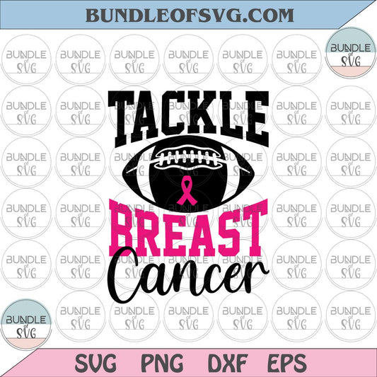 Tackle Breast Cancer Svg Pink Ribbon Rugby svg Breast Cancer Awareness Svg png dxf eps files Cricut