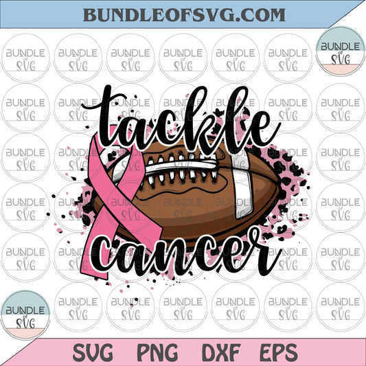 Leopard Tackle cancer svg Leopard Pink Ribbon Rugby svg Breast Cancer Awareness Svg png dxf eps files Cricut