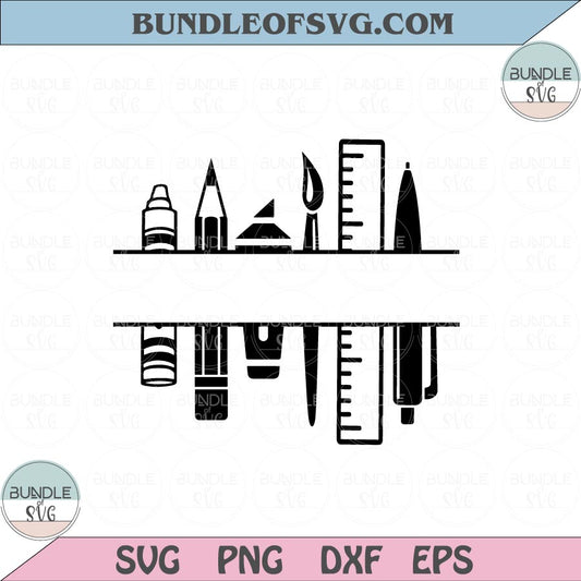 Teacher Monogram Svg School Supplies Back to School Teacher Svg Png Dxf Eps files Cameo Cricut