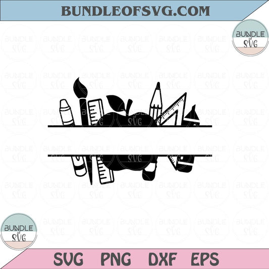 Teacher Monogram Svg School Supplies Monogram Teacher Svg Png Dxf Eps files Cameo Cricut