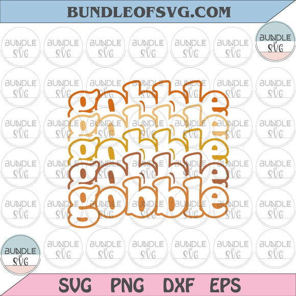 Thanksgiving Gobble Stacked svg Thanksgiving Gobble Outline Svg Turkey Svg png eps dxf files