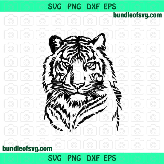 Tiger Svg Tiger Stencil svg Wild Animals Clip art clipart Silhouette Banner Decor printable svg png dxf cut files cameo cricut - BundleofSVG