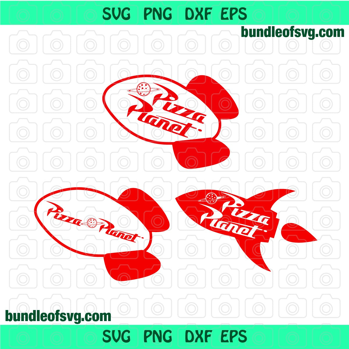 Toy Story Pizza Panet Rocket SVG Shuttle Pizza Planet logo Shirt Invitation Birthday Silhouette Party Decor svg png dxf file cameo cricut
